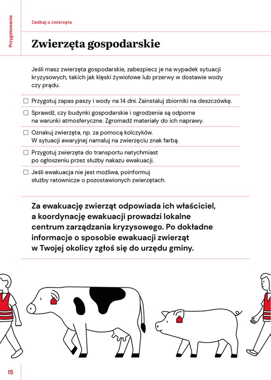 poradnik bezpieczeństwa zwierzęta gospodarskie grafika