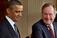 George Herbert Walker Bush z Obamą 