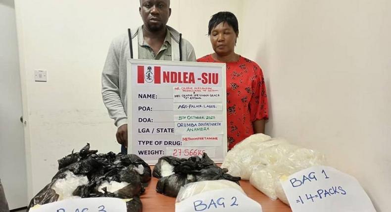 NDLEA detains 2 wanted drug barons, others for ingesting 175 wraps of heroin  [Facebook:NDLEA]