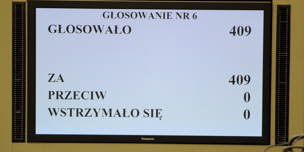 Sejm jednogłośnie „za”