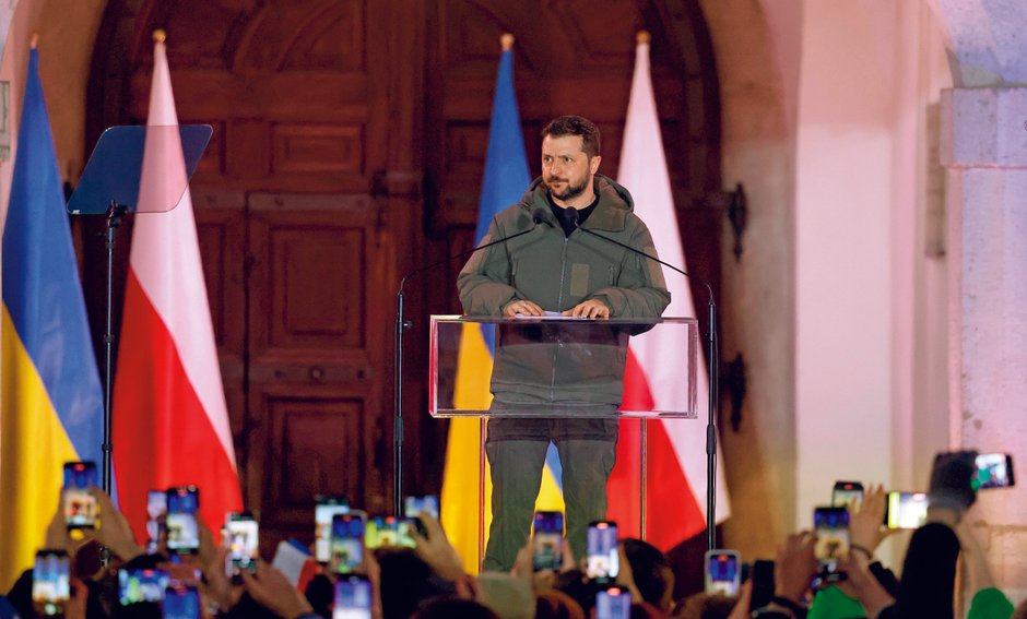 Podczas kwietniowej wizyty w Warszawie Wołodymyr Zełenski spotkał się na Zamku Królewskim z polskimi i ukraińskimi przedsiębiorcami.