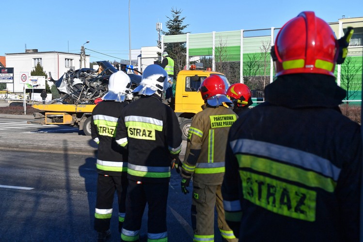 Służby na miejscu wypadku