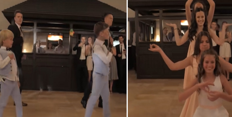 Ósemka rodzeństwa tańczy dla panny młodej na weselu. Ale jak! To wideo jest prawdziwym hitem