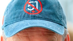 Michael Baeumler, owner and CEO of Handsome Bastard Clothing & Apparel Limited, wears one of his company's ball hats in Brampton, Ontario.Mike Campbell/NurPhoto via Getty Images