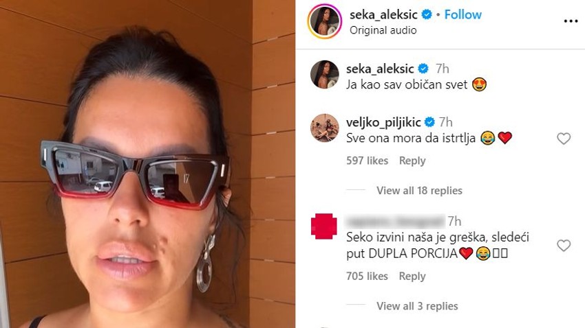 Seka Aleksić, komentari