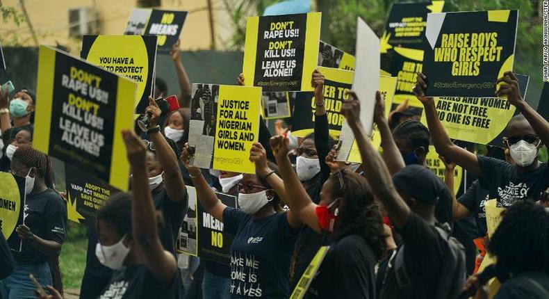 Activists protested against rape and gender-based violence in Nigeria last year after a series of high-profile incidents [CNN]