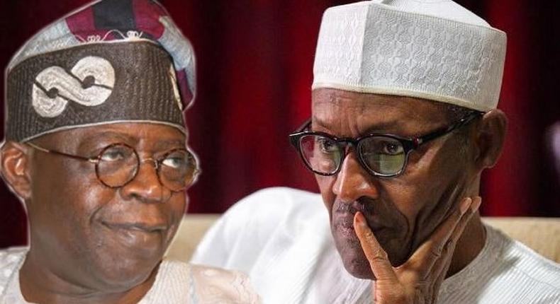 Bola Tinubu (L) and President Muhammadu Buhari (R)