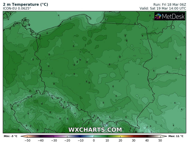 W większości kraju będzie mniej niż 10 st. C