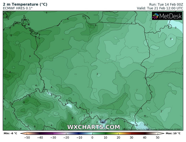 Początek będzie chłodniejszy, z temperaturą lokalnie nieznacznie przekraczającą 0 st. C.