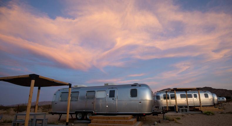 Hyatt and Hilton are adding glamping resorts to their booking channels, where their members can earn and redeem points for luxury camping accommodations like high-end canvas tents and Airstream trailer hotel rooms.Brittany Chang/Business Insider