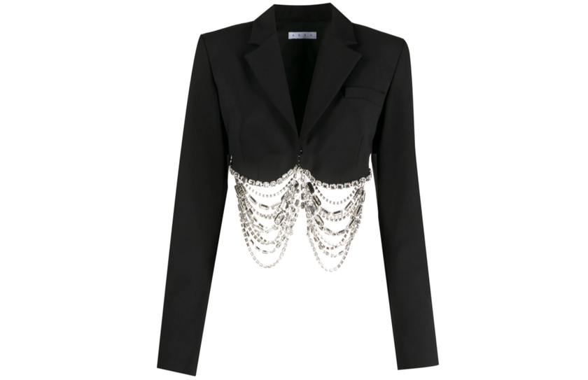 Kurzer Blazer mit Kristall-Verzierung von Area für 1797 Franken, via Farfetch.