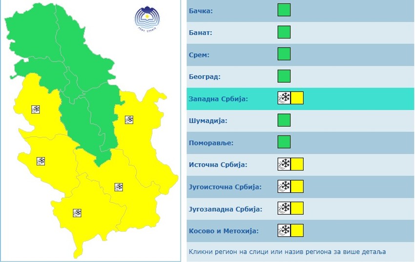 Meteoalarm, 7. januar