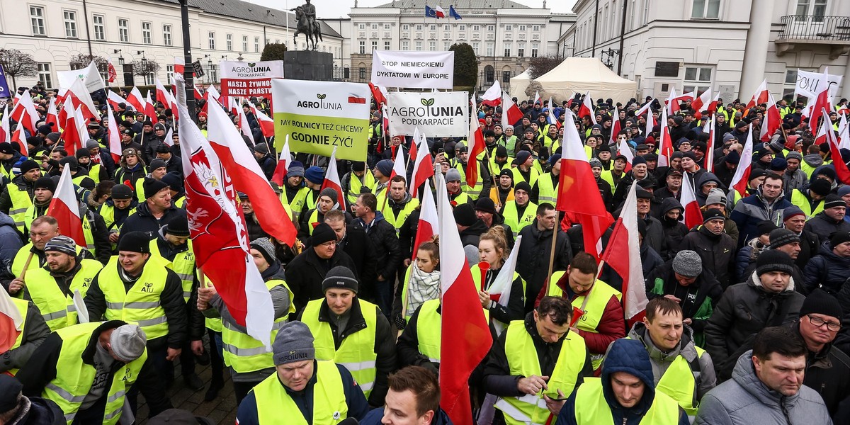 Protest rolników w Warszawie