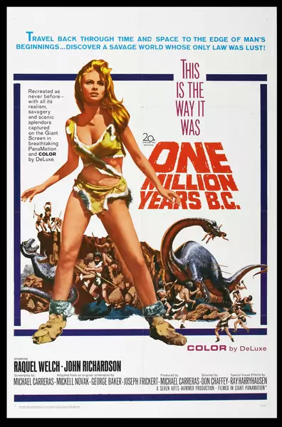 Słynny plakat promujący film &quot;Milion lat przed naszą erą&quot;/ Getty Images, fot. Universal History Archive / Contributor