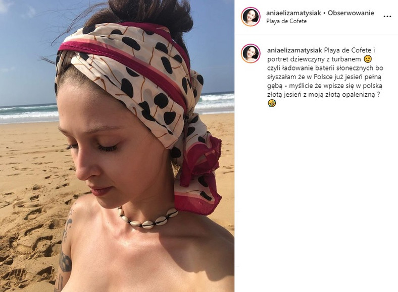 Anna Matysiak na Instagramie