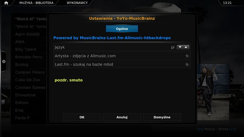 XBMC – scraper wykonawców YOYO-MusicBrainz