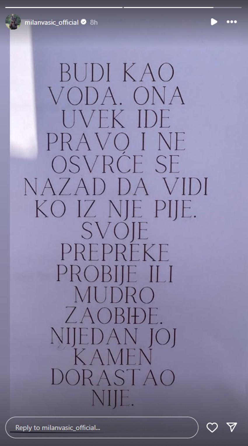 Objava Milana Vasića