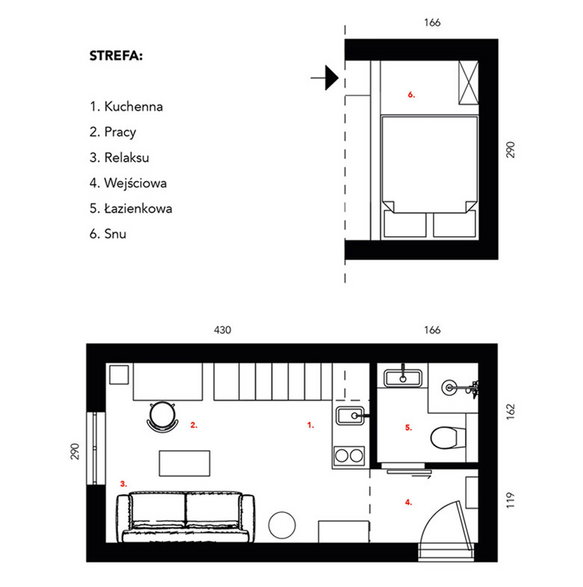 Studio w wersji mini – wnętrza artystycznej kawalerki