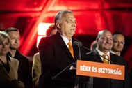 Wiktor Orbán po wygranej w wyborach parlamentarnych 3 kwietnia 2022 r.