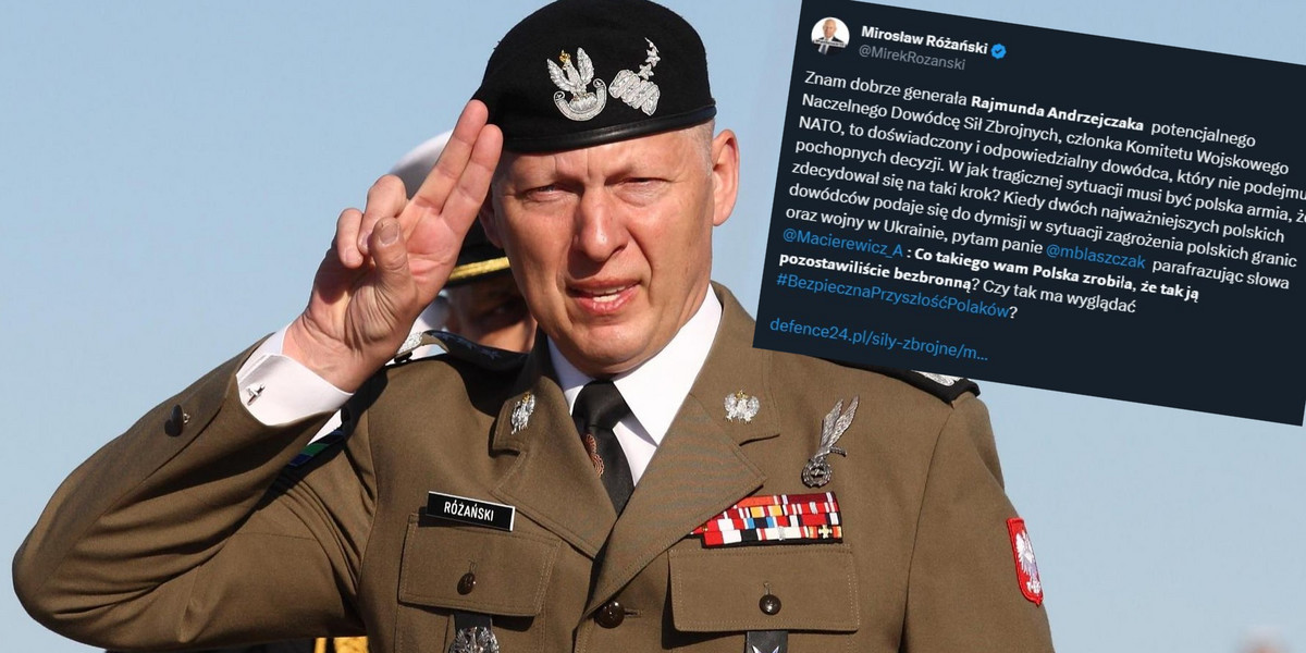 Gen. Mirosław Różański nie przebiera w słowach, komentując dymisję dwóch ważnych dowódców