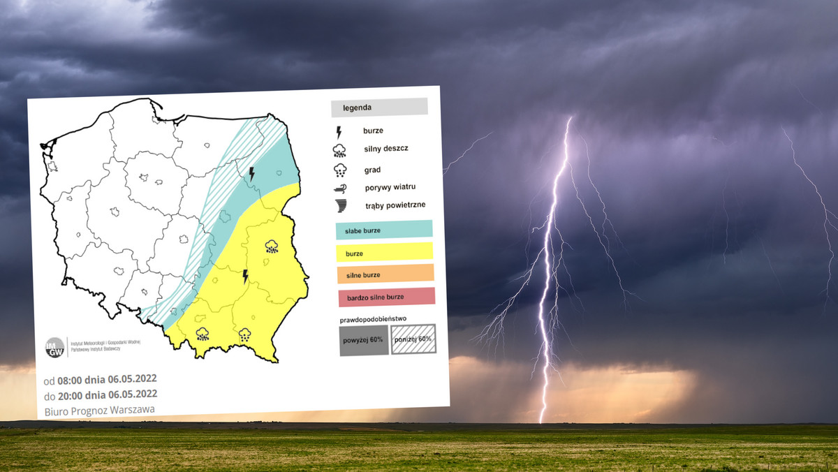 Pogoda na piątek, 6 maja. Front nad Polską. Gdzie jest burza? [MAPA]