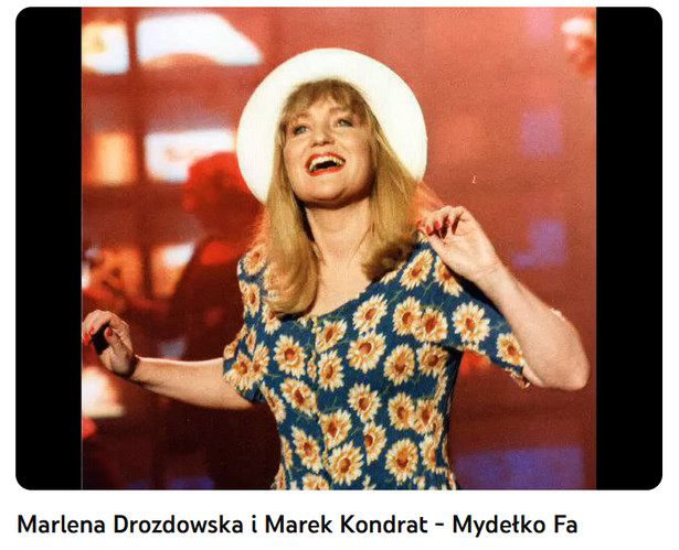 Marlena Drozdowska z czasów "Mydełka Fa" (fot. youtube.com)