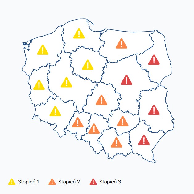 Ostrzeżenia pogodowe w Polsce 11 lipca 2024 r.
