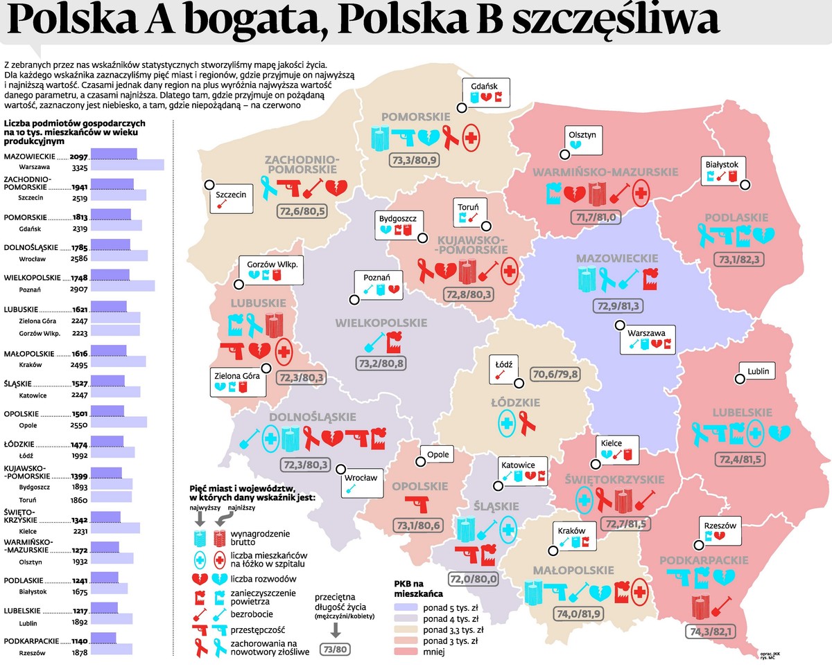 Polska mapa szczęścia