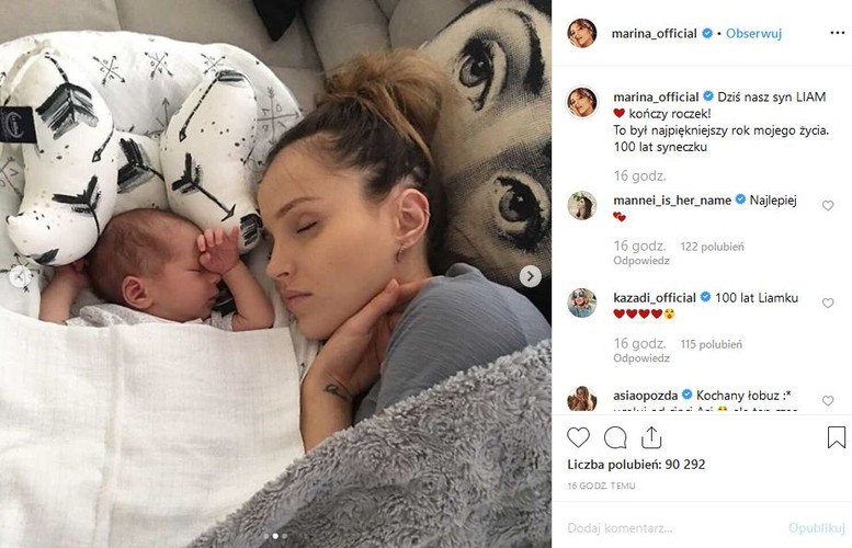 Marina Szczęsna z synkiem