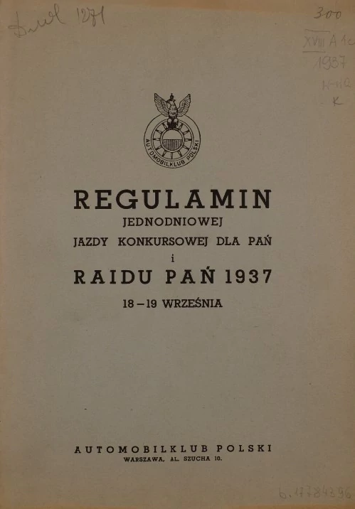 Rajdy Kobiet, jak każde zawody miały swój regulamin