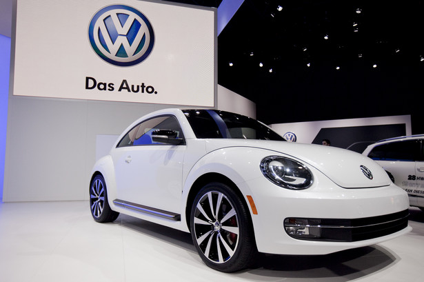 Nowe wydanie Volkswagen AG Beetle prezentowany na wystawie New York International Auto Show (NYIAS) w Nowym Jorku, USA