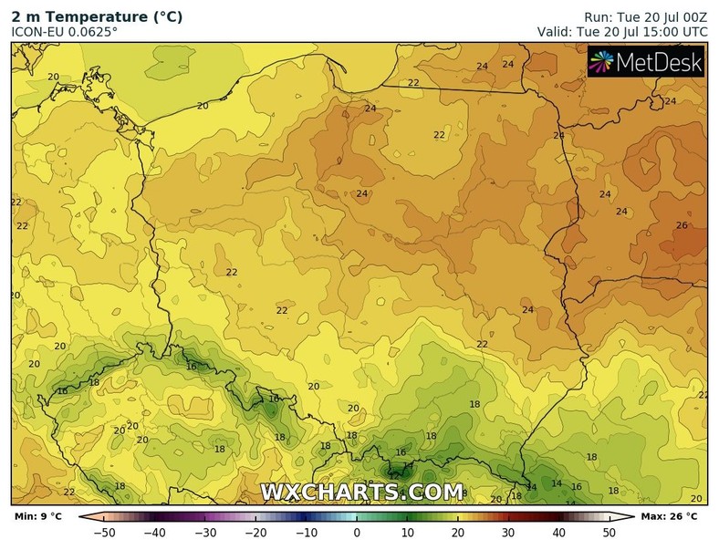 Czeka nas umiarkowanie ciepły wtorek