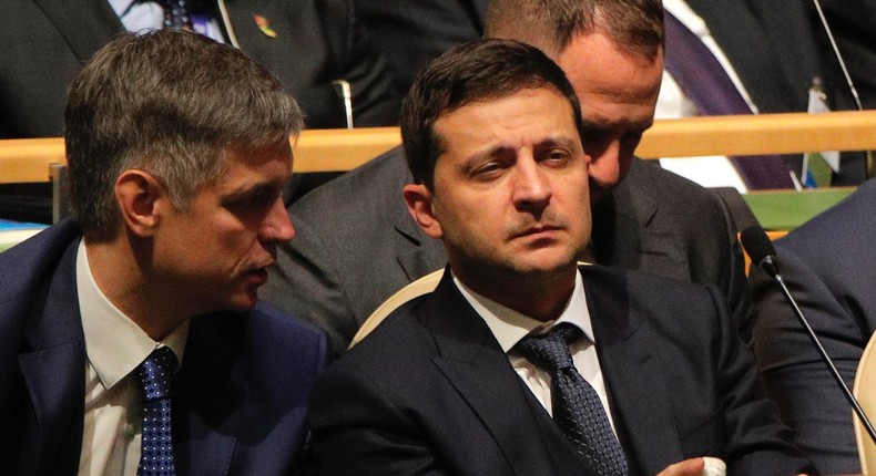 Ukrainian President Volodymyr Zelensky at the 74th session of the UN General Assembly in New York City, September 24, 2019.
