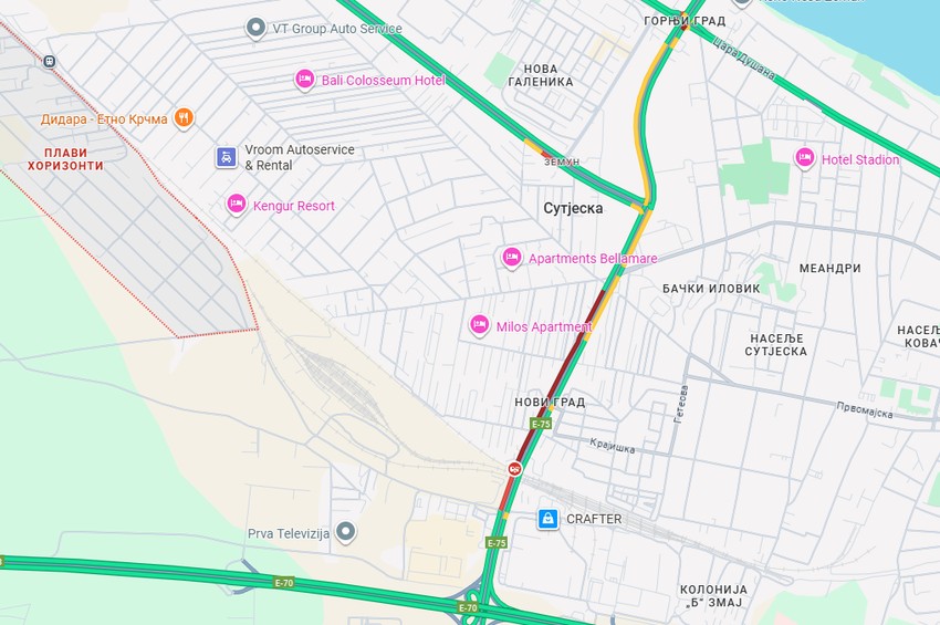 Mapa gde se stvaraju gužve