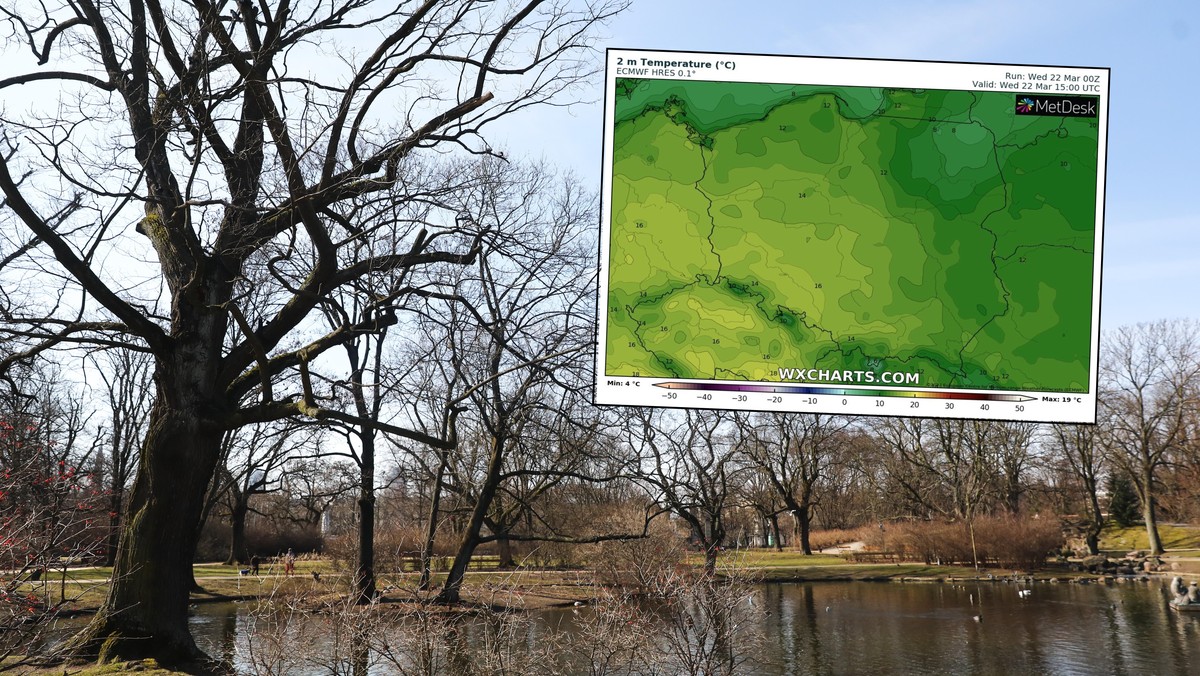 Pogoda na dziś, 22 marca. Temperatura poszybuje. Nawet 20 st. C 