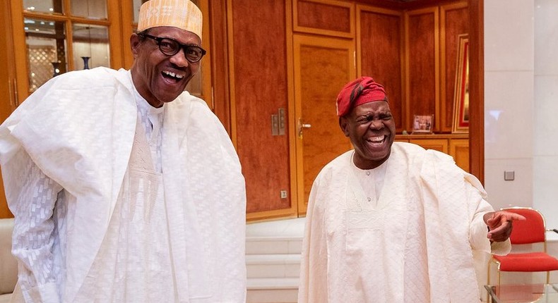 President Muhammadu Buhari pays tributes to Bisi Akande at 81. [Twitter/@BashirAahmad]