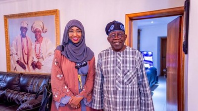 President Bola Tinubu and Minister-designate, Hannatu Musawa. [TAN]
