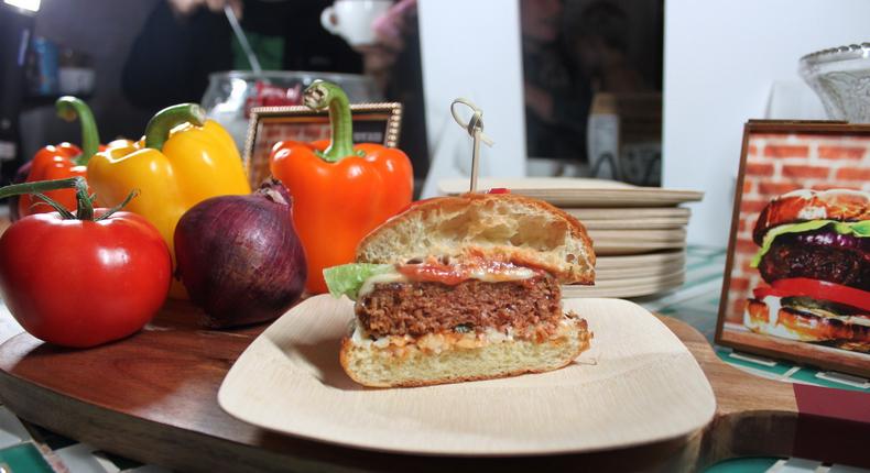 The Beyond Burger at the New York City launch party, October 13, 2016.