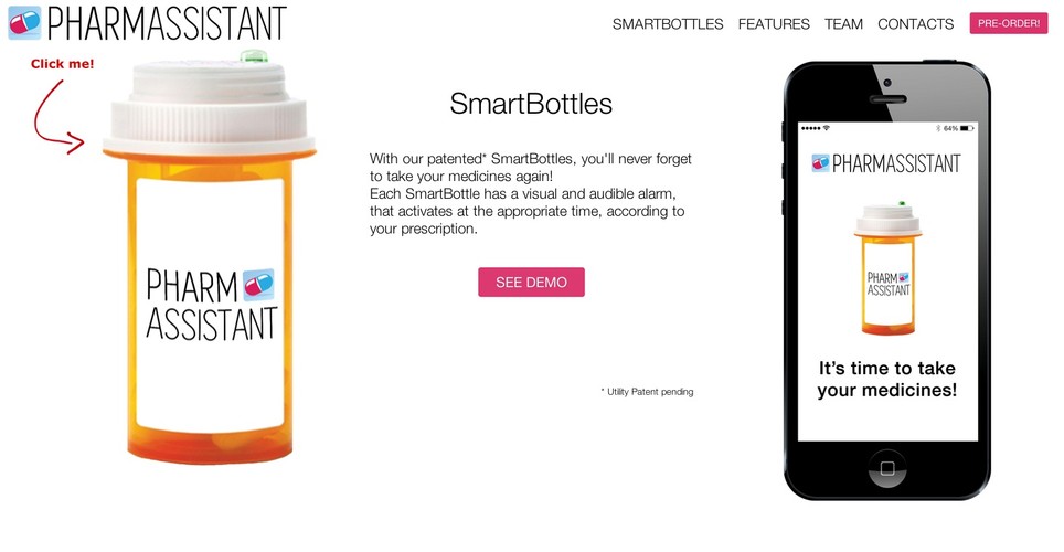 Pomysł niezwykle prosty, ale w swojej prostocie genialny. SmartBottles to opakowania na leki wyposażone w diodę LED oraz moduł Bluetooth, które przypominają nam o zażyciu danego leku. Gdy nadchodzi właściwa pora, dioda znajdująca się na nakrętce opakowania zaczyna migać, a na ekran naszego smartfona wysyłane jest powiadomienie. Alarm wyłącza się dopiero po odkręceniu opakowania i zażyciu lekarstwa.