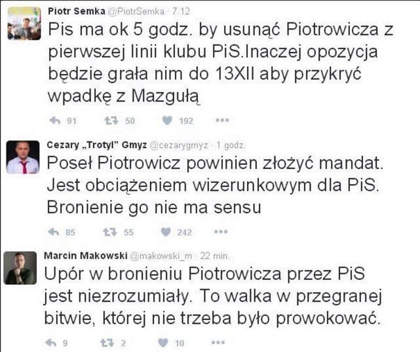Piotrowicz na Twitterze