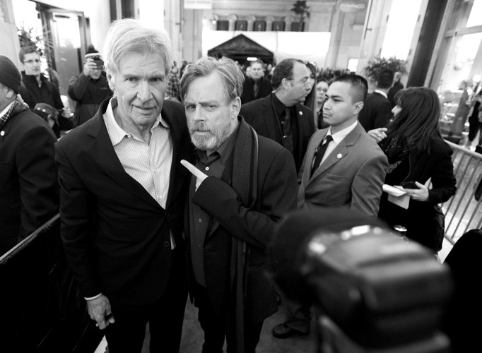 Harrison Ford i Mark Hamill na premierze 'Gwiezdnych wojen: Przebudzenia Mocy'