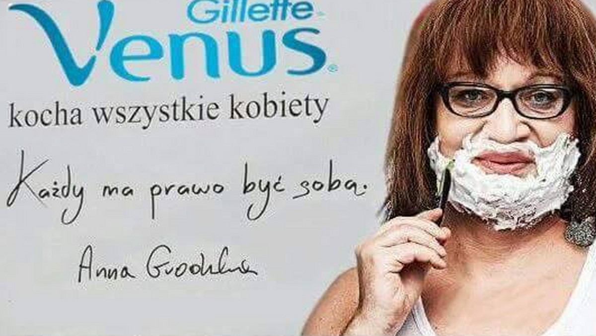 Na fanpage'u Antyradia na Facebooku pojawiło się szokujące zdjęcie. Mowa o billboardzie, na którym Anna Grodzka goli sobie twarz i reklamuje maszynki do golenia. Jest to fotomontaż będący odpowiedzią na kampanię reklamową rajstop, w której naprawdę wzięła udział Grodzka. "Wyszło neandertalsko i gówniarsko" - komentują internauci.