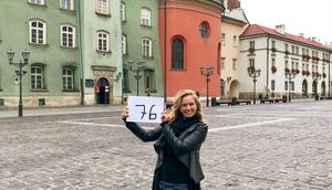 Pamela Holt, pictured here in Warsaw, Poland, is a solo traveler who visited 80 countries by her 50th birthday.Courtesy of Pamela Holt