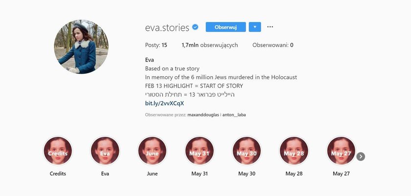 13-letnia Eva zginęła w Auschwitz. Ma profil na Instagramie