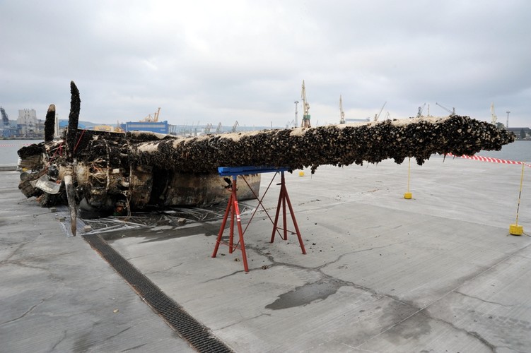 Wrak amerykańskiego bombowca Douglas A-20 z II wojny światowej, wydobyty z dna Bałtyku