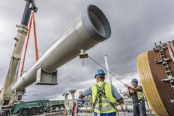 Budowa stacji odbiorczej Nord Stream 2 w Lubminie, Niemcy, 2 września 2019 r.