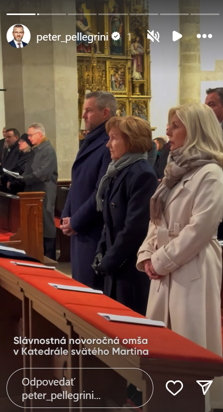 Prezident Pellegrini s rodinou 1. januára 2025.
