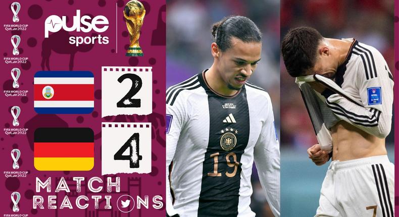 Leroy Sane looking dejected as Germany are eliminated from the World Cup