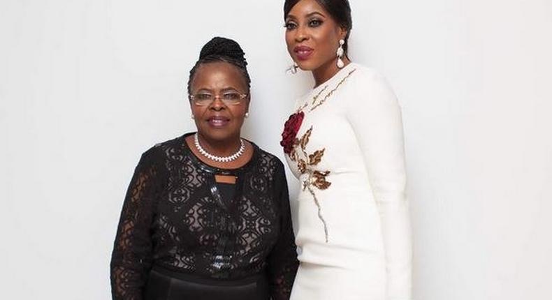 Mo' Abudu with mum 