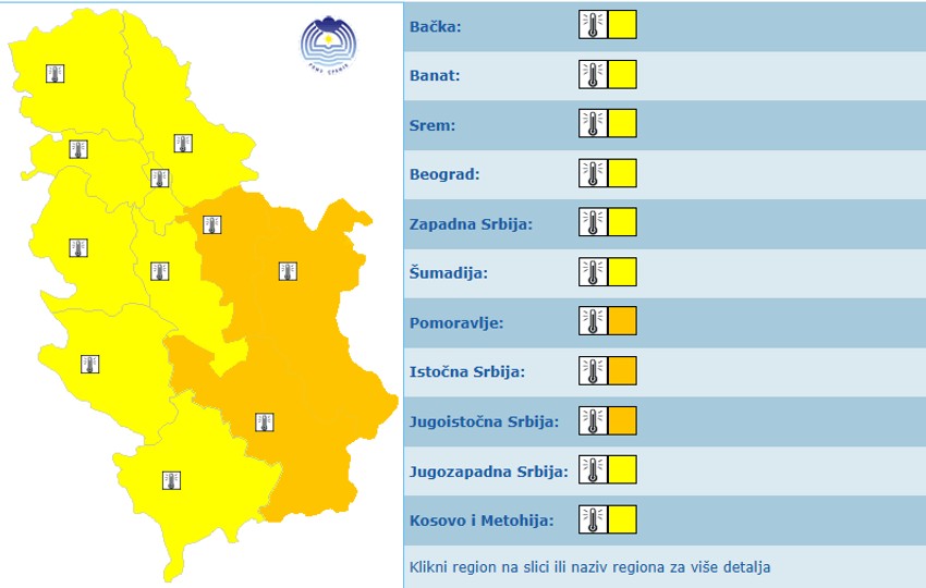RHMZ meteoalarm 8. avgusta